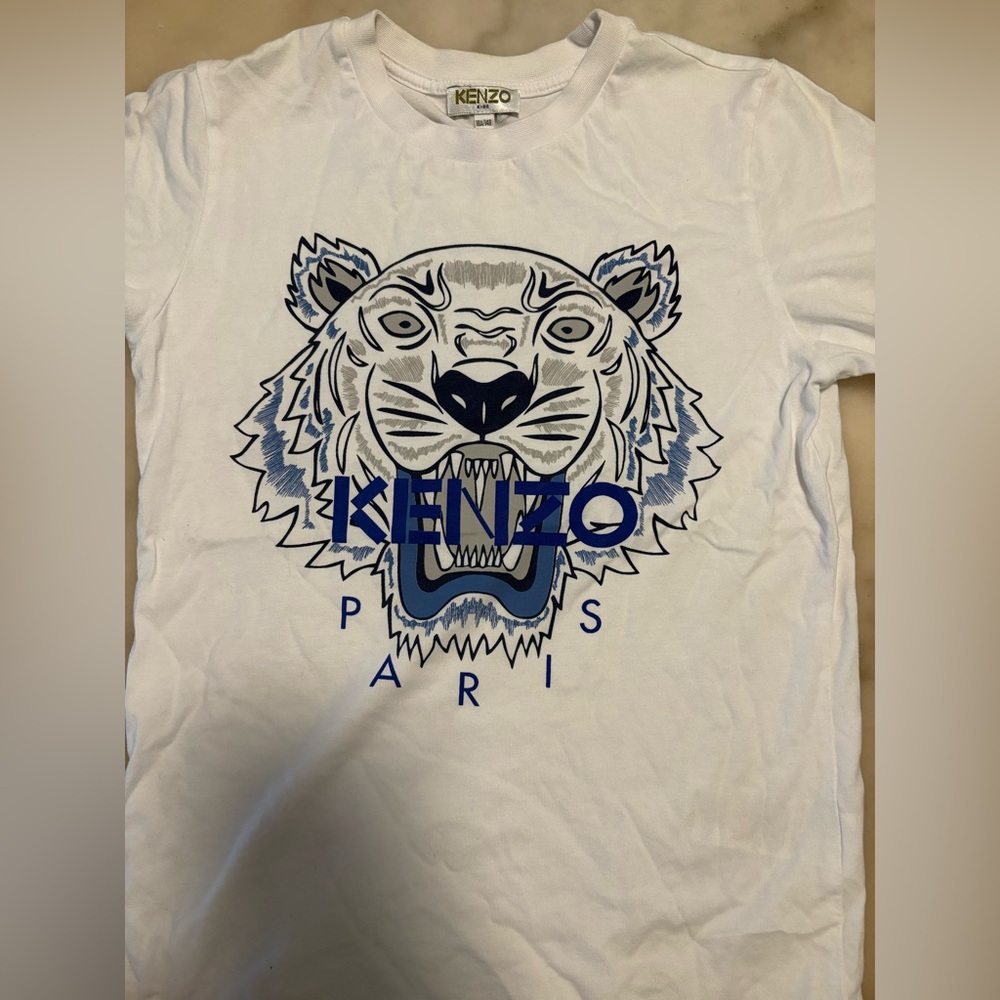Kenzo Kids Blue and Black Tiger Tee